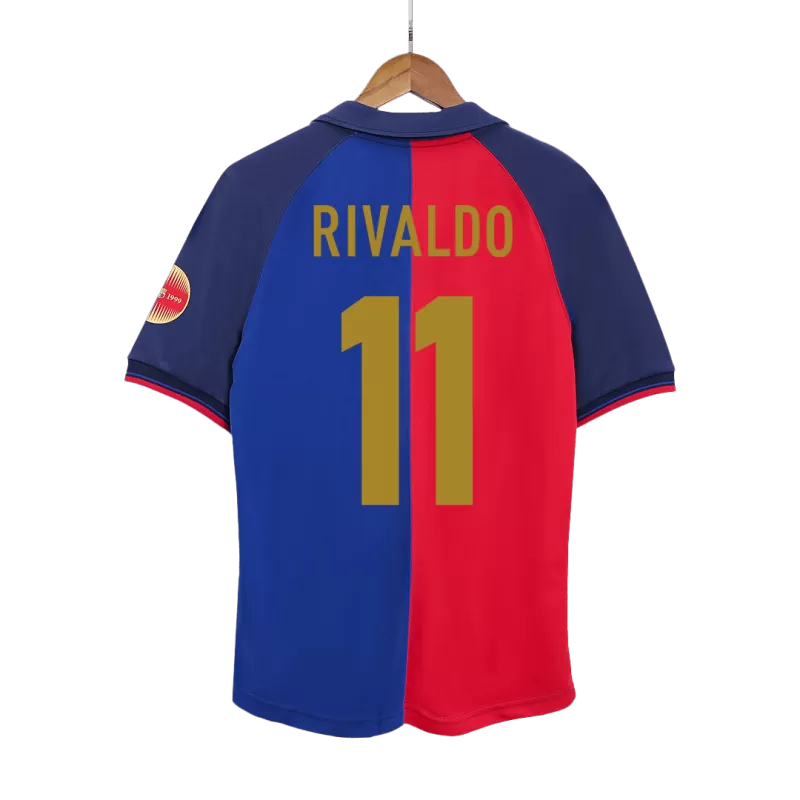 Retro 1999/00 RIVALDO #11 Barcelona Home 100th Anniversary Jersey