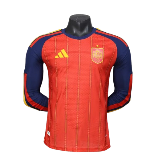 Spain Home Long Sleeves Jersey Player Version World Cup 2026
