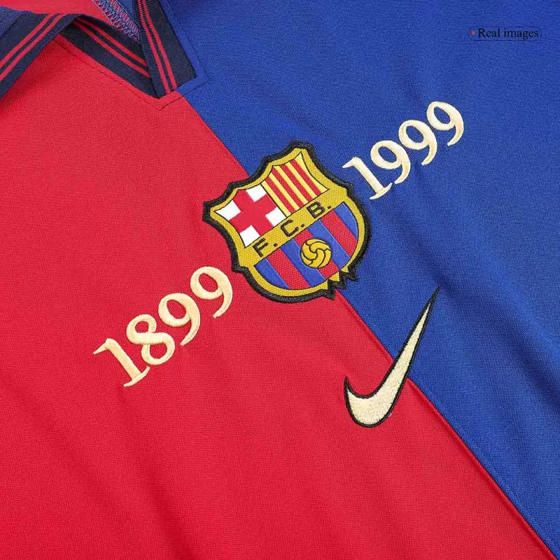 Retro 1999/00 RIVALDO #11 Barcelona Home 100th Anniversary Jersey
